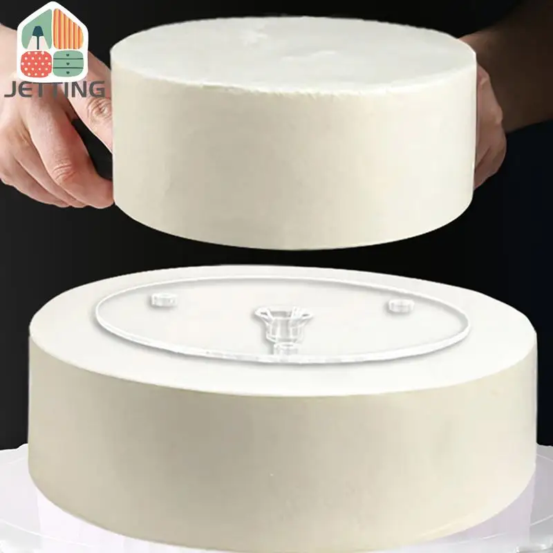 Cake Tier Stacking Kit Cake Stand Base 1Pc Separator Plate With 3Pc Stick Clear Dowel Rods Set For Tiered Construction