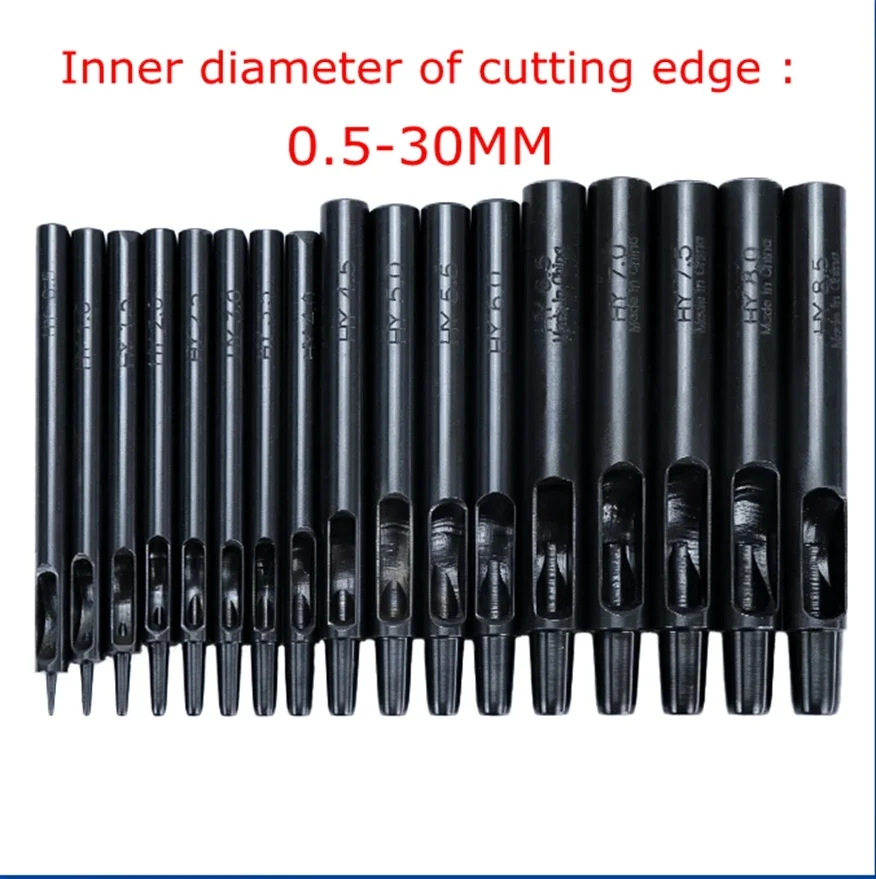 

20-30mm Black round hole punch HY new anti-rust puncher handmade DIY bag leather belt strap cylindrical punching punch