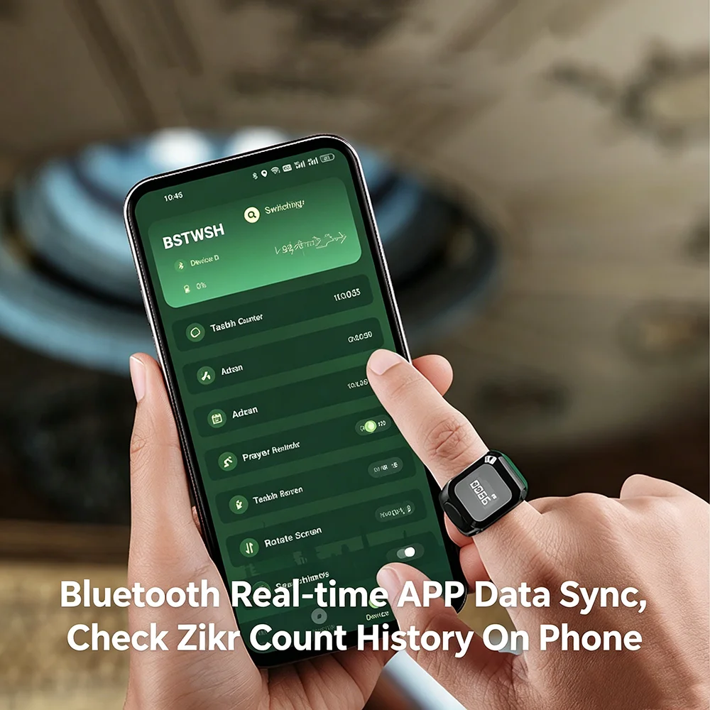 Contatore Digitale Smart Ring Bluetooth con Display OLED e Vibrazione per Tasbih, Tasbeeh, Lavori a Maglia e Uncinetto - immagine 3