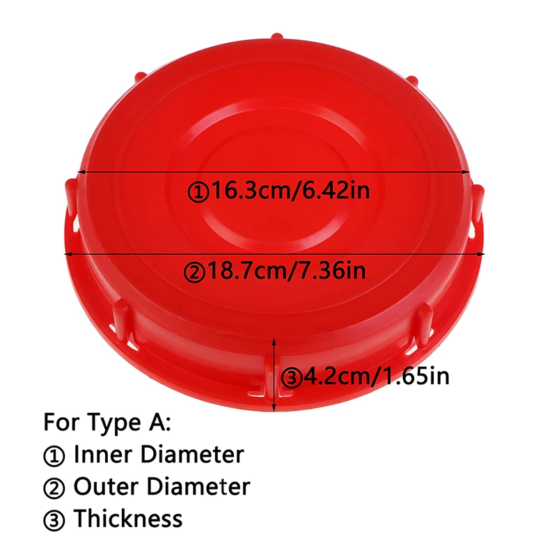 Description Picture 3 of item1pc Red IBC Lid Water Liquid Storage IBC Tank Fitting Plastic Cover Cap Adaptor