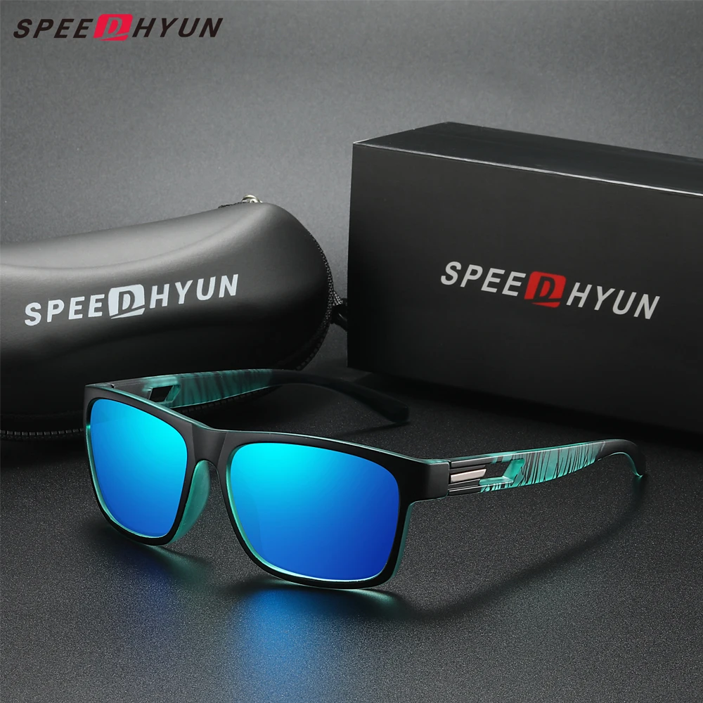 SPEEDHYUN 남성용 편광 선글라스, 여성용 UV400 렌즈, 패션 안경, 얼룩말 스트라이프 TR90, 운전 스포츠, 새로운 브랜드 디자인