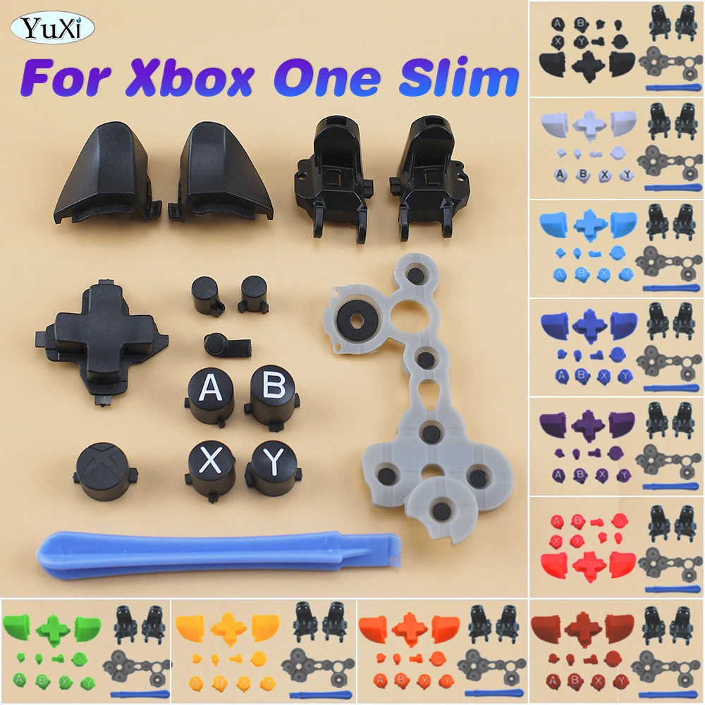 

1 Set RT LT Bracket Trigger Buttons For Xbox One S Slim RB LB Inner Support Holder ABXY Dpad Key & Rubber Conductive Mod Kit