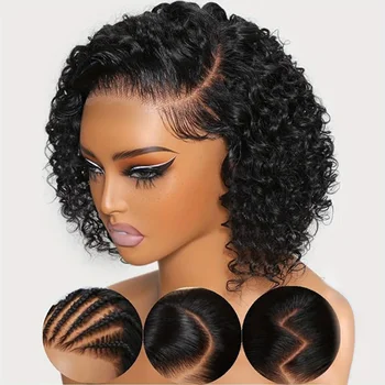 13x4 Burmese Curly Deep Wave Curly Human Hair Wig Glueless Wet and Wavy Lace Front Human Hair Wigs For Woman on Clearance Sale 1