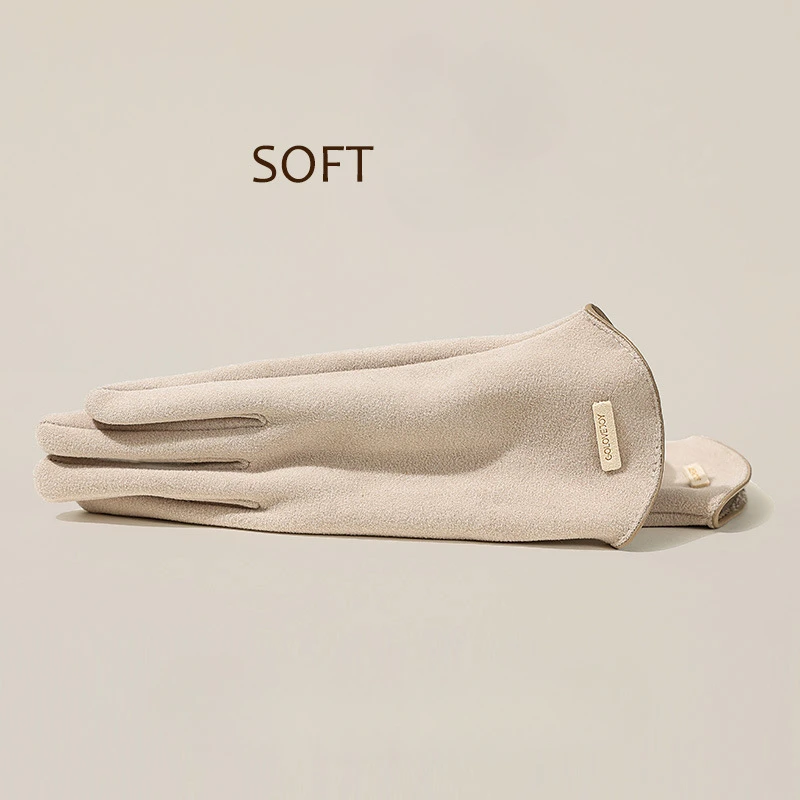 

New Winter Riding Gloves for Women Riding Windproof and Velvet Warm Gloves Flipped Finger Touch Screen