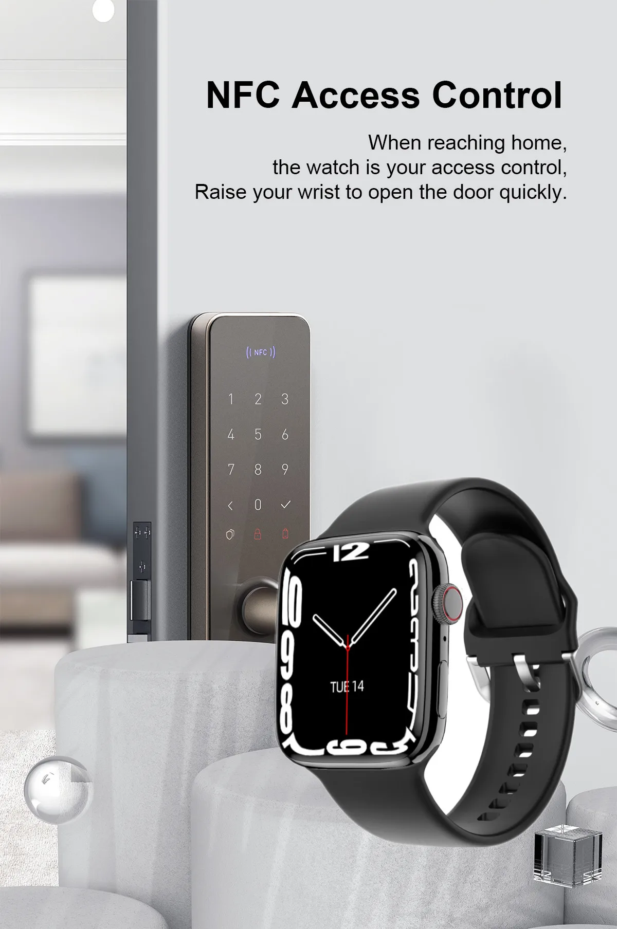 Original IWO DTNO.1 7 GPS Smart Watch Men IP68 Waterproof Bluetooth Call AI Voice 1.9 inch TFT Screen 380mAh NFC Women Smatwatch