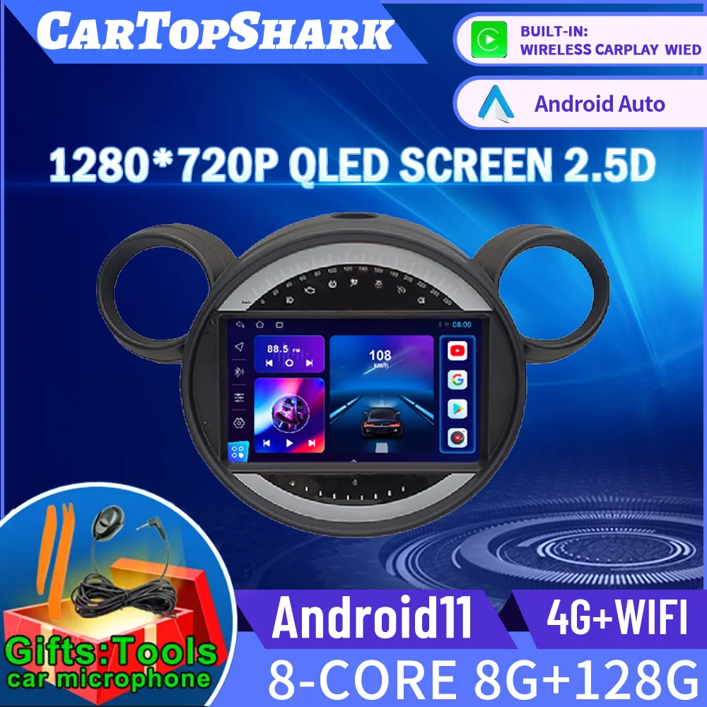 

Android 11 для BMW MINI R60 Cooper 2011 - 2014 Android Авто 9 дюймов 8 ядер Автомобильный плеер GPS карта 4GLTE WIFI Bluetooth RDS радио
