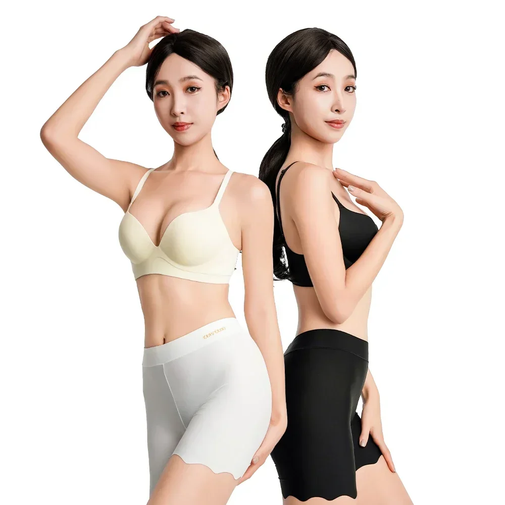 3Pcs Women Underwear Safety Dress Panties Slimming Shorts High Waist Seamless Ice Silk Boxers Plus Size Short Pants M-4XL