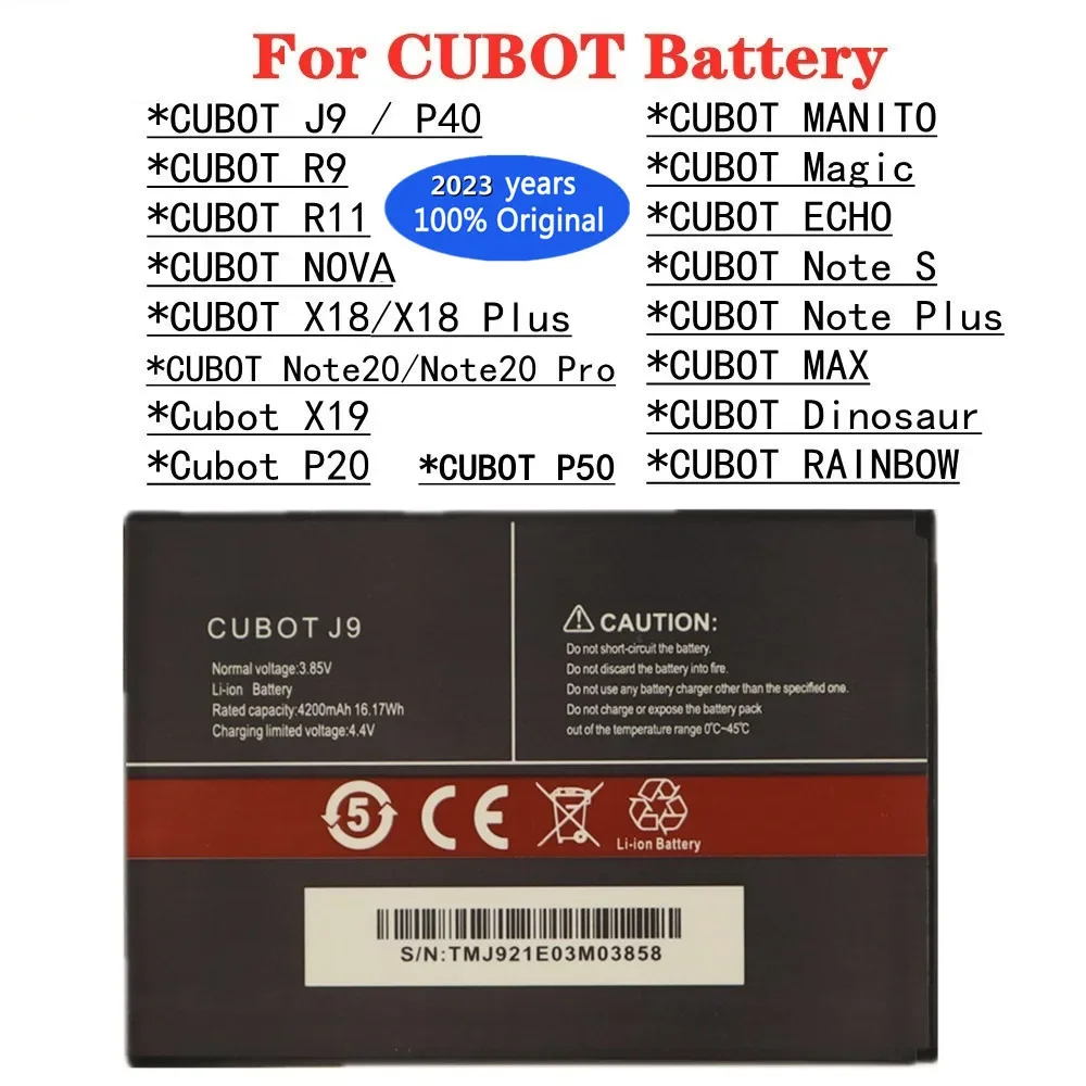 

New Original Battery For CUBOT J9 P40 P50 R9 R11 X19 P20 Note S Note Plus MAX Dinosaur X18 Plus RAINBOW NOVA MANITO ECHO Bateria