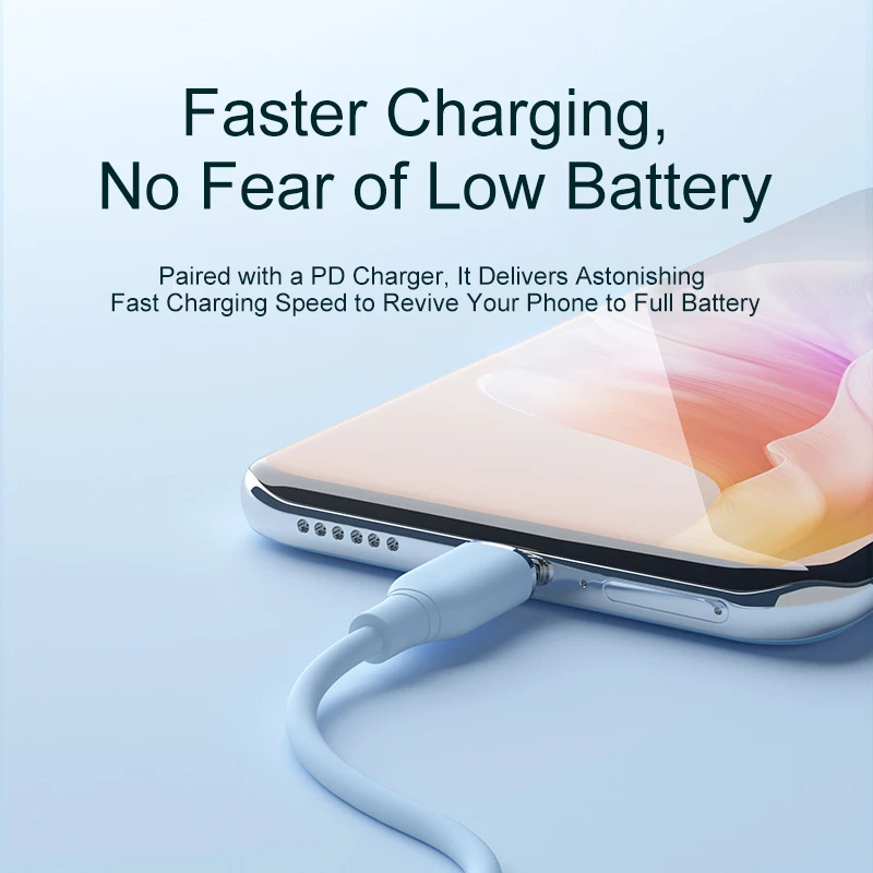 USB C to USB C 충전 케이블, 액상 실리콘 내구성 PD 고속 충전 데이터 케이블 (아이폰 17/16, 삼성 갤럭시 A17 호환)