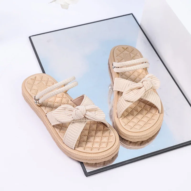 Girls Summer Open Toe Slippers Kids Slip On Shoes