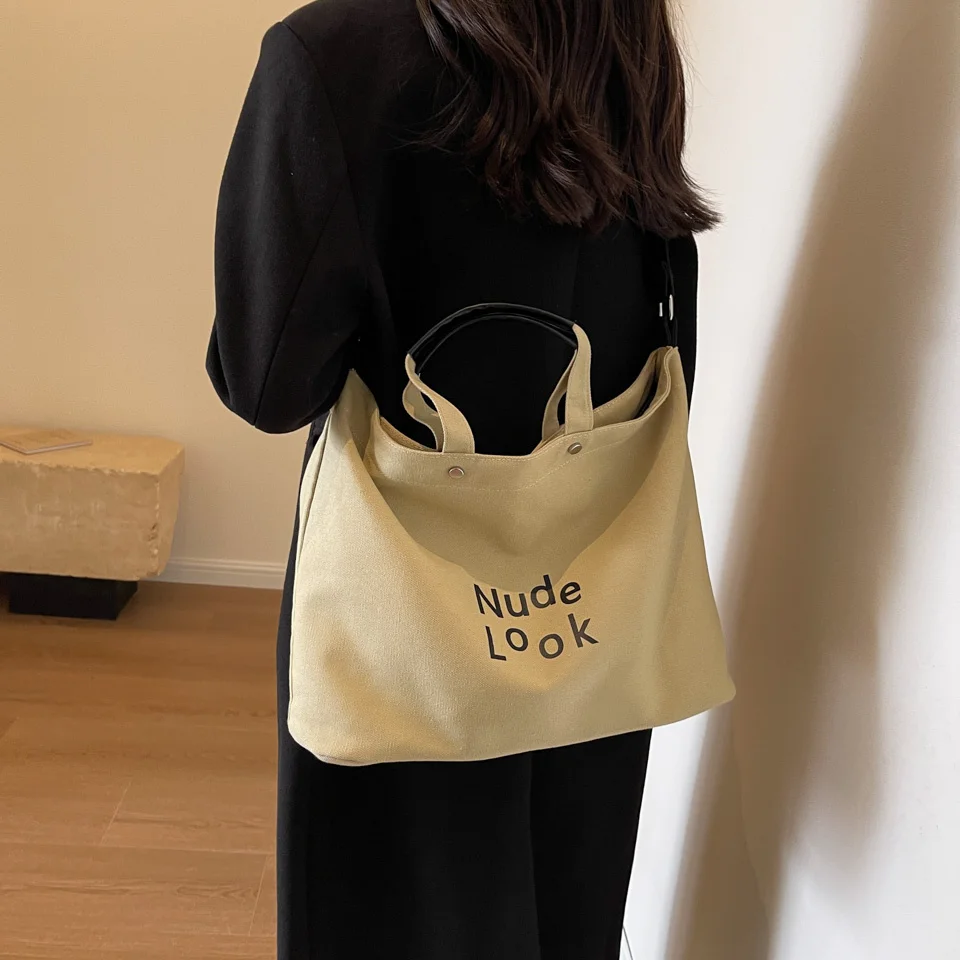 Women's Leisure Canvas Crossbody Bag Simplicity Large-capacity Multi-storey Female Shoulder Bag Fashion Versatile Ladies Handbag