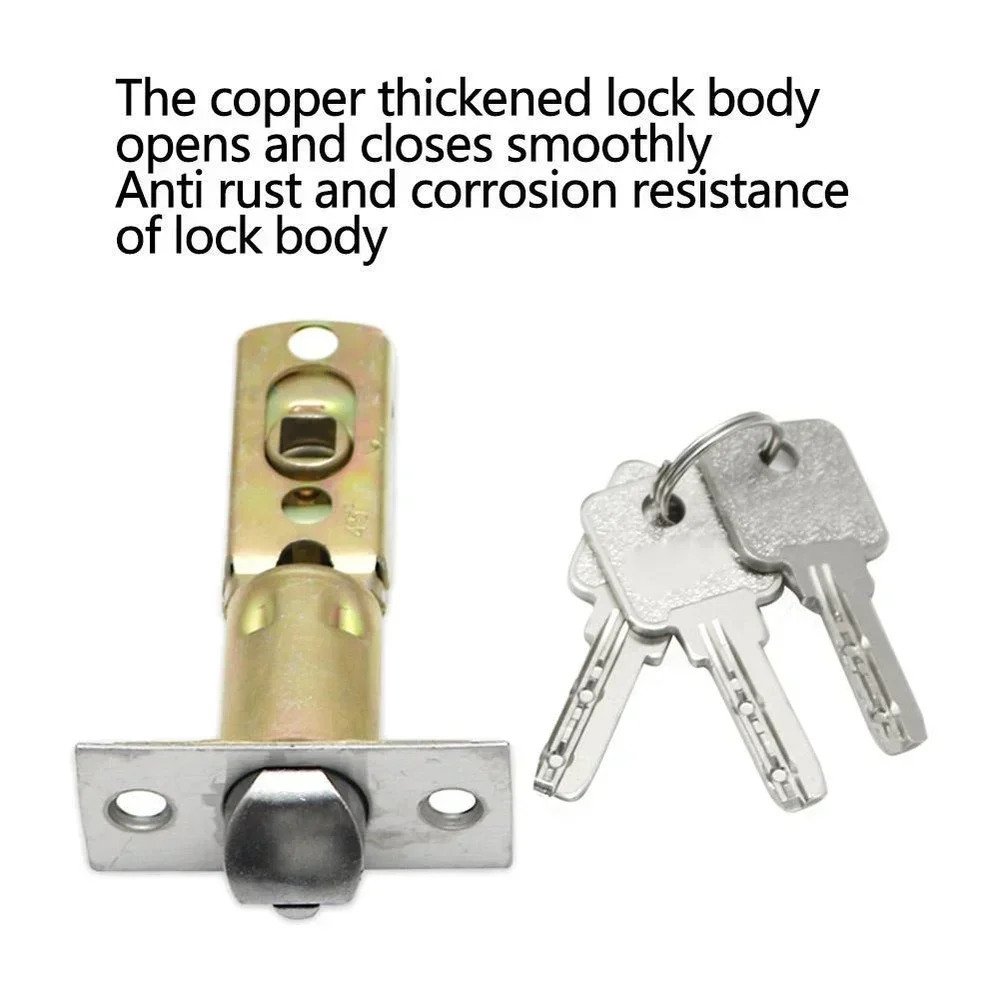 Door Lock Interior Door Handle Lock with Core/pin Bedroom Heavy-duty Door Lock Handle Kit Safety Accessory