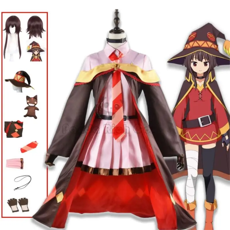 

Anime God's Blessing On This Wonderful World Cosplay Megumin Cosplay Costume Megumin Wig Full Set Halloween Women Cosplay Suit