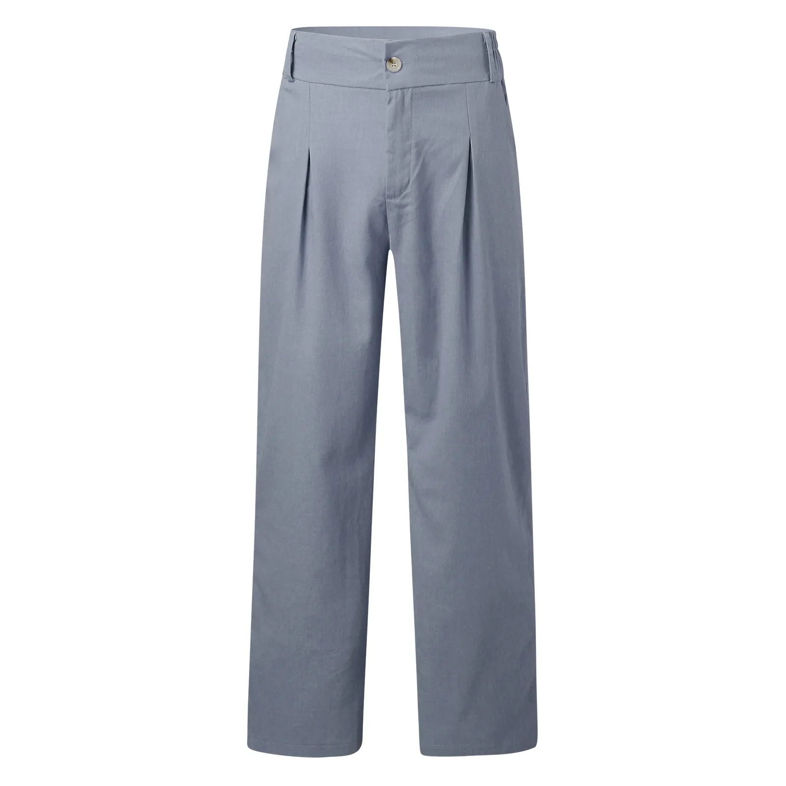 Casual Einfarbig Versuchen Atmungsaktive Casual Cargo Hosen Für Männer Plus Größe Tasche Elastische Taille Hosen Streetwear Männlich_voghion.com