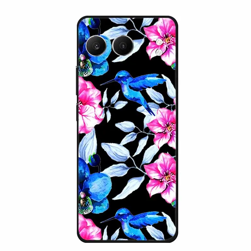 Cute Cartoon Cat Black Silicone Soft Back Cover Case