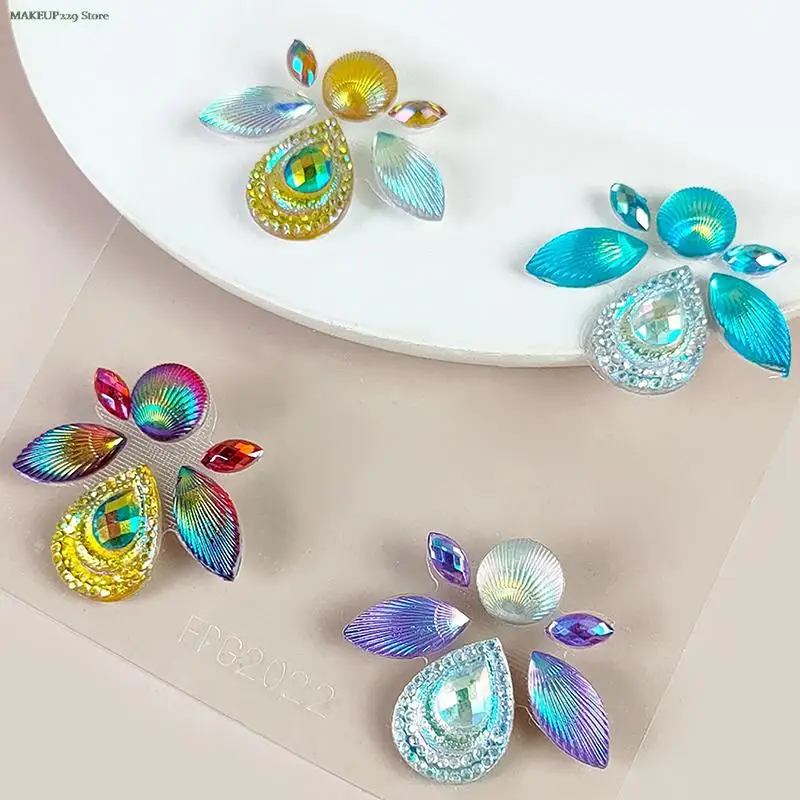 Makeup Rhinestone Stickers Tattoo Stickers 3D Face Tattoo Jewels Stickers Shiny Face Decoration Body Art Decoration Stage Makeup Tool