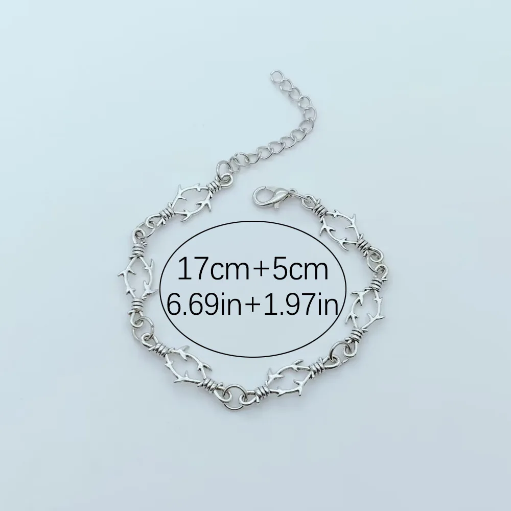 New Small Brambles Iron Unisex Bracelet for Women, Hip Hop Gothic Punk Style, Barbed Wire Small Thorn Bracelet Necklace Gift - Image 2