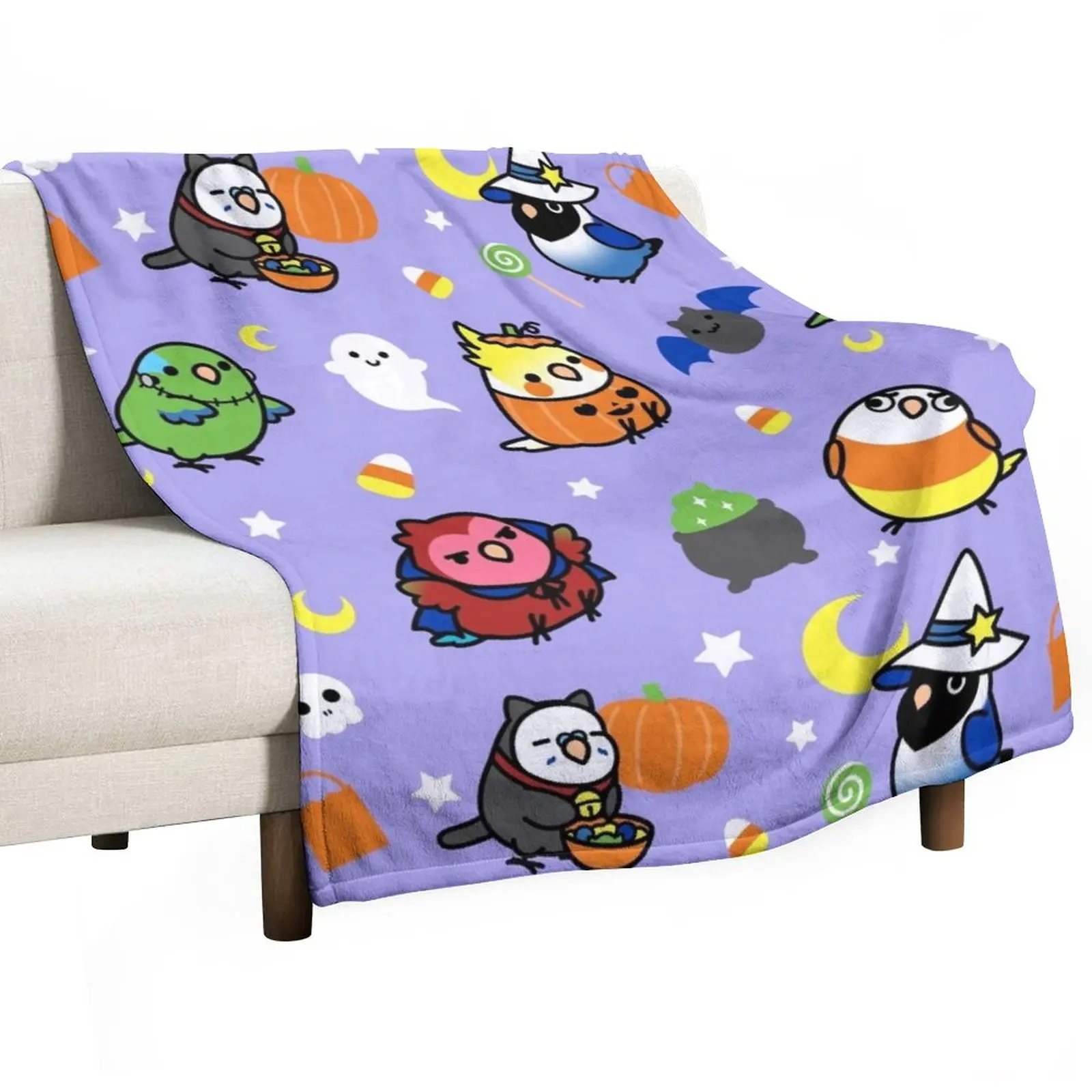 

Chubby Bird Halloween Adventures V2 Throw Blanket Plaid Blankets For Baby Sofa Blankets