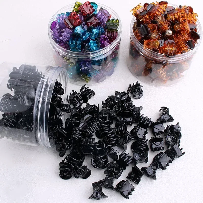 10-60pcs Mini Hair Claw Clips for Women Girls Korean Clear Black Plastic Clips Hairpin Kids Girls Hair Styling Accessories
