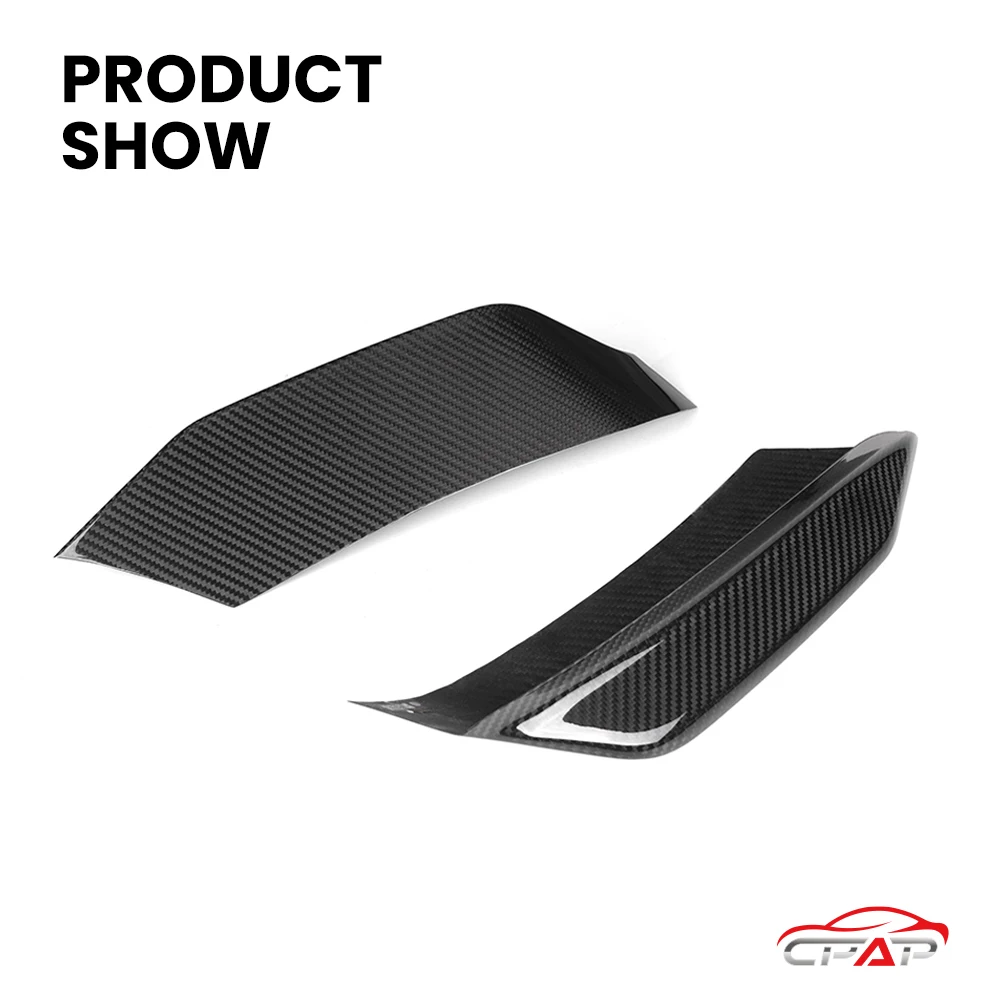 BMW M3 F80 M4 F82 F83 MP 스타일 2014-2020용 리얼 드라이 카본 파이버 자동차 프론트 어퍼 스플리터 트림 2개/세트