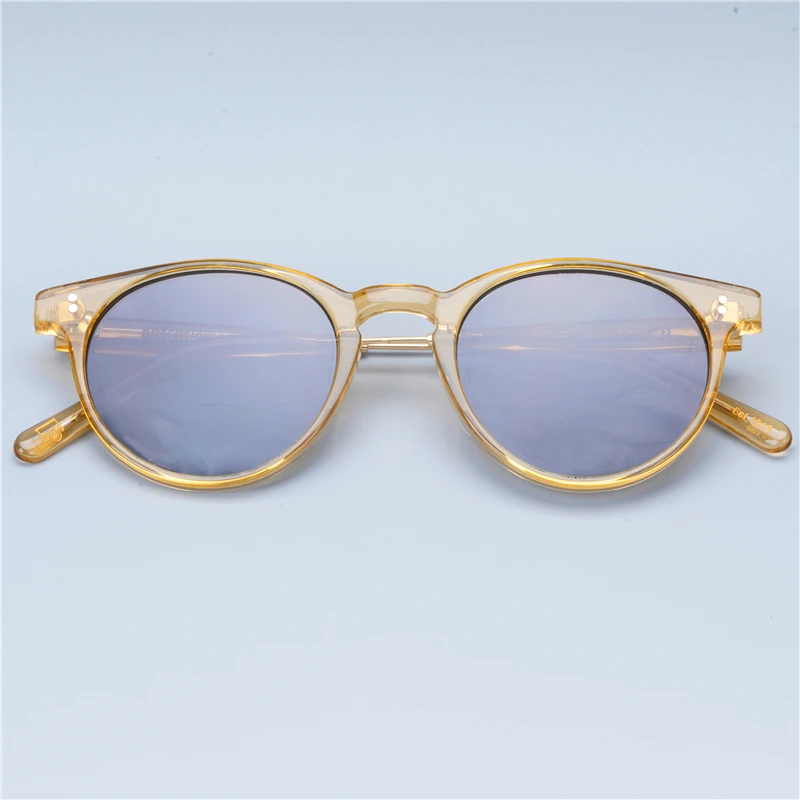 

Новые винтажные Модные солнцезащитные очки из желеобразного ацетата GOLDA UV400 поляризационные маленькие круглые дизайнерские женские и мужские Оригинальные качественные гравированные логотипы