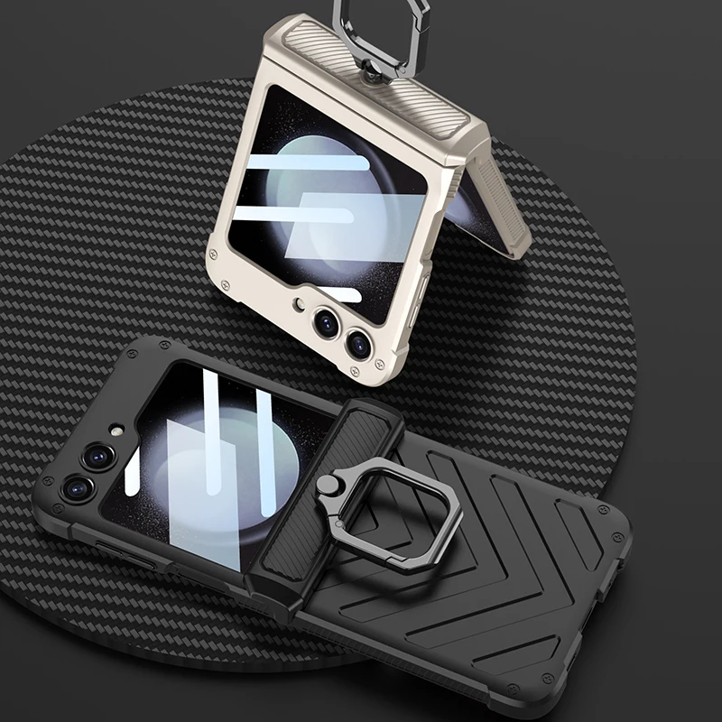 

GKK Оригинальный чехол для Samsung Galaxy Z Flip 5 Flip5, армированный ударопрочный чехол с магнитной петлей, Защитная пленка для экрана ZFlip5