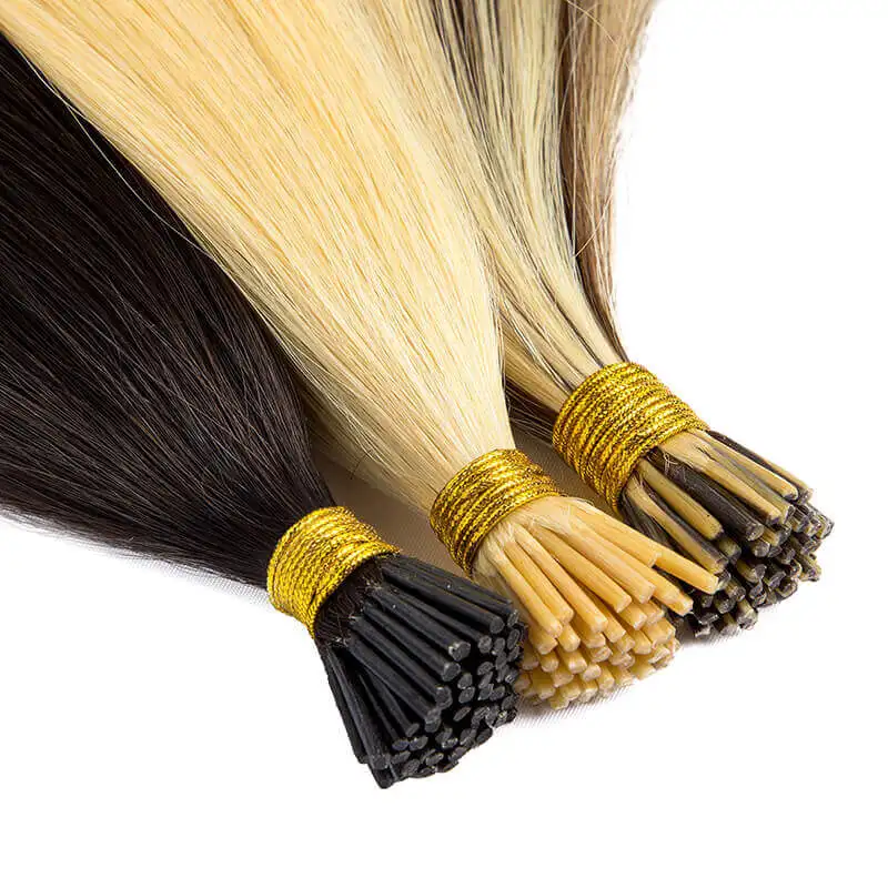 Straight I Tip Hair Extensions Real Human Hair 12-24 Inch WXMY Fusion Human Extension Black Brown Blonde Color 50Pcs/set
