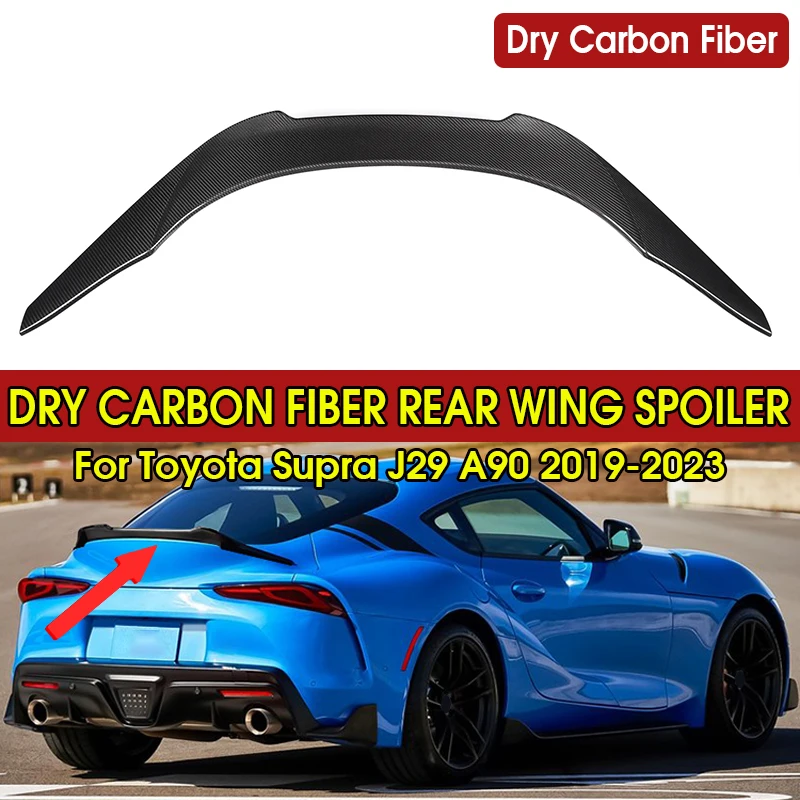 

Dry Carbon Fiber Car Rear Trunk Boot Lip Spoiler Wing Lip For Toyota Supra A90 J29 2019-2023 Rear Roof Lip Spoiler Decoration