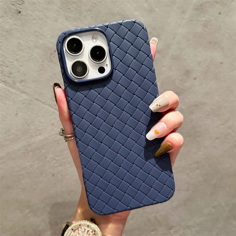 Luxury Woven Grid Breathable Mesh Cooling Phone Case - Thin Soft Silicone Cover