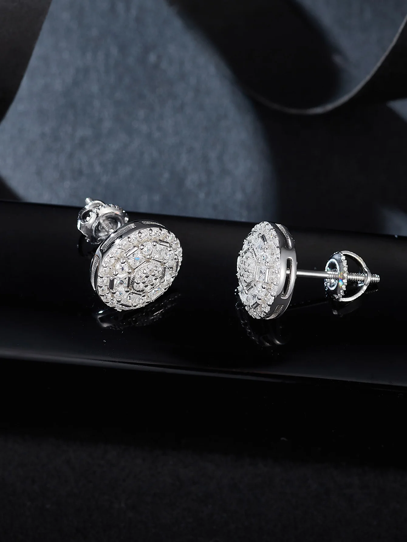 luxury Earrings Round Stud Earring Moissanite Earrings Women 2024