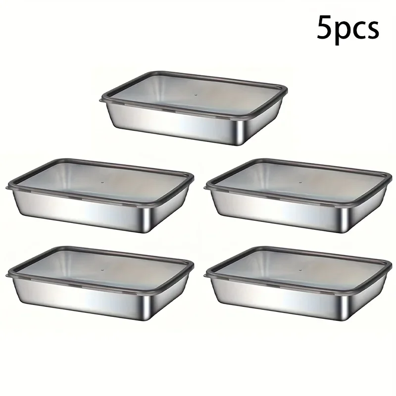 5-Piece Stainless Steel Food Storage Container Set 6