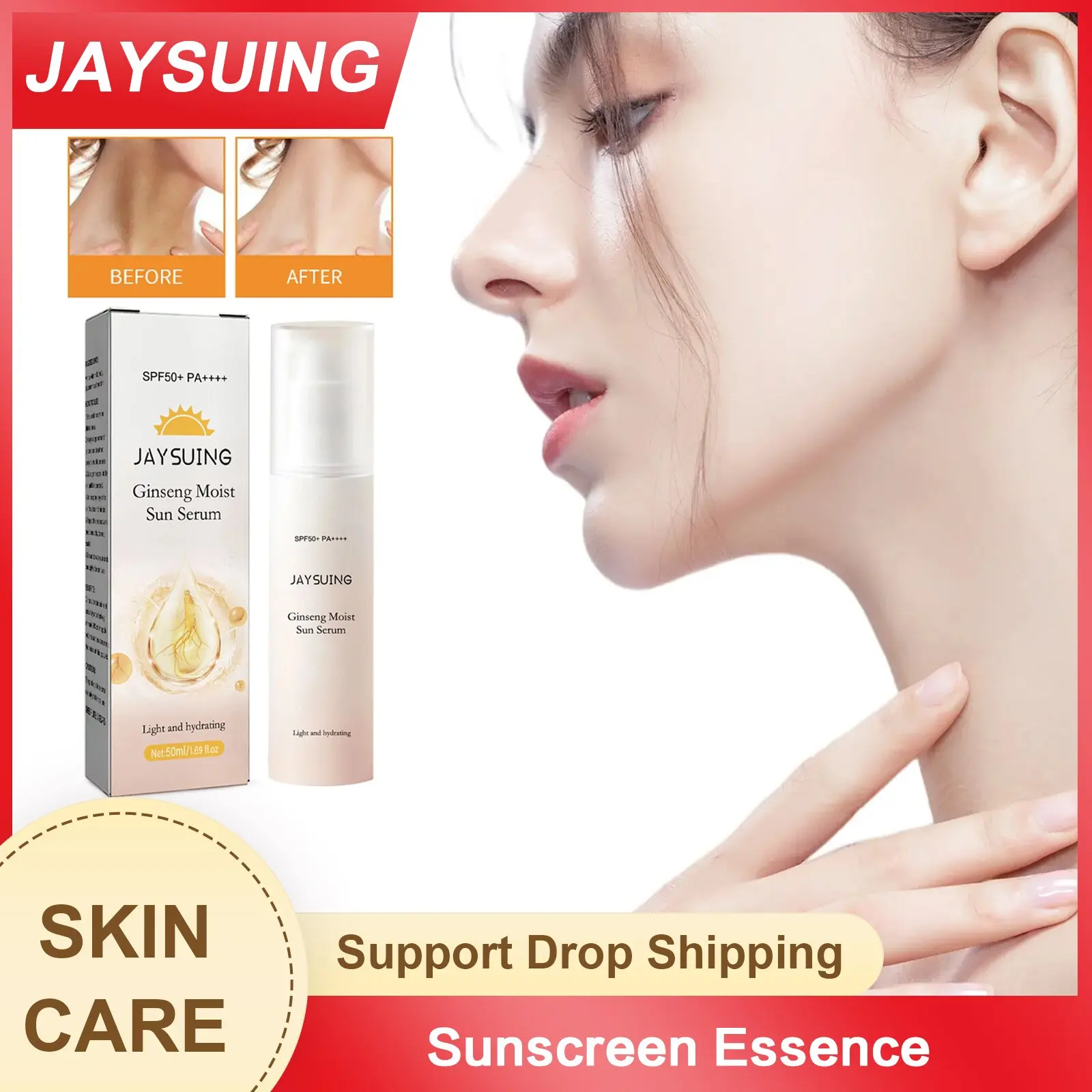 

Ginseng Moisturizing Essence Reduce Uv Rays Sunscreen Protective Sun Anti Sun Remove Wrinkle Moisturizing Hyaluronic Acid Serum