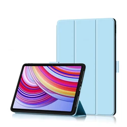 Premium PU Leather Flip Cover Tablet Sleeve with Smart Stand for Xiaomi Poco Pad 12.1 (Light Blue)