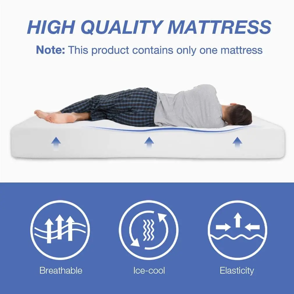6/8/10/12 inch Gel Memory Foam Mattress for Cool Sleep & Pressure Relief, Medium Mattresses CertiPUR-US Certified/Bed-in-a-Box 4
