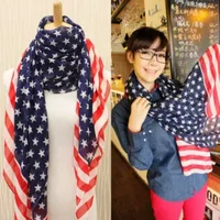 American flag pattern stars and stripes European and American lengthened chiffon scarfStars and Stripes Flag Sailor 1