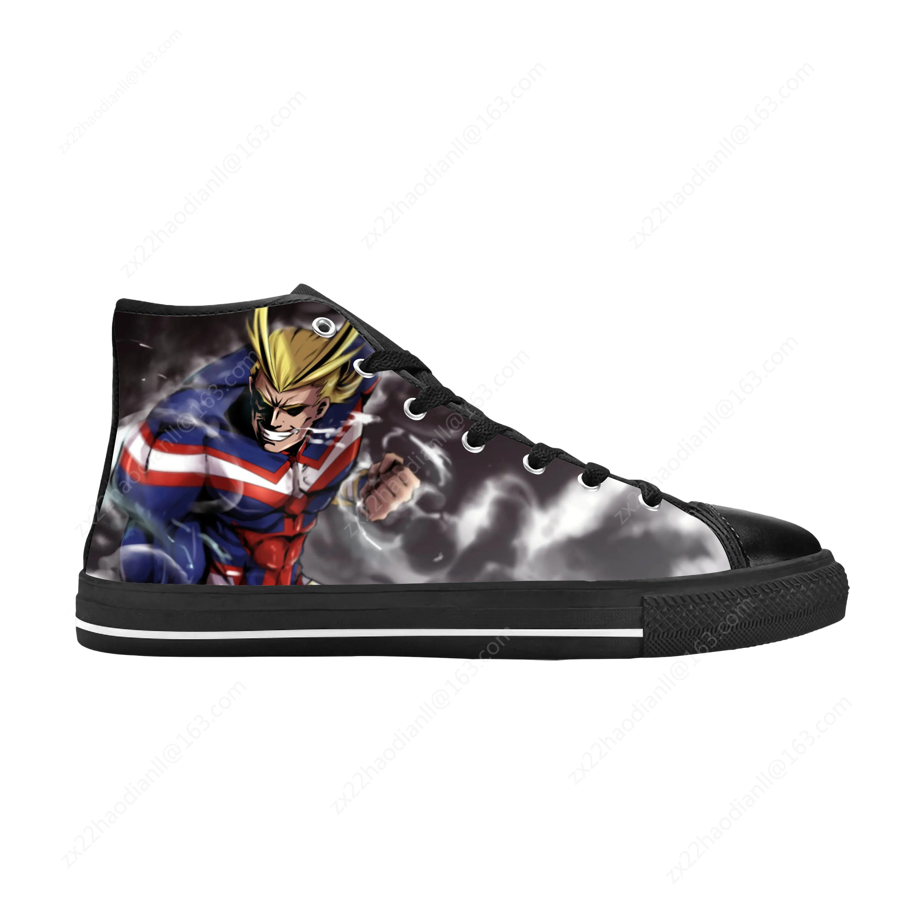 Japanese Anime Manga My Hero Academia All Might Casual Cloth Shoes High Top Comfortable Breathable 3D Print Men Women Sneakers