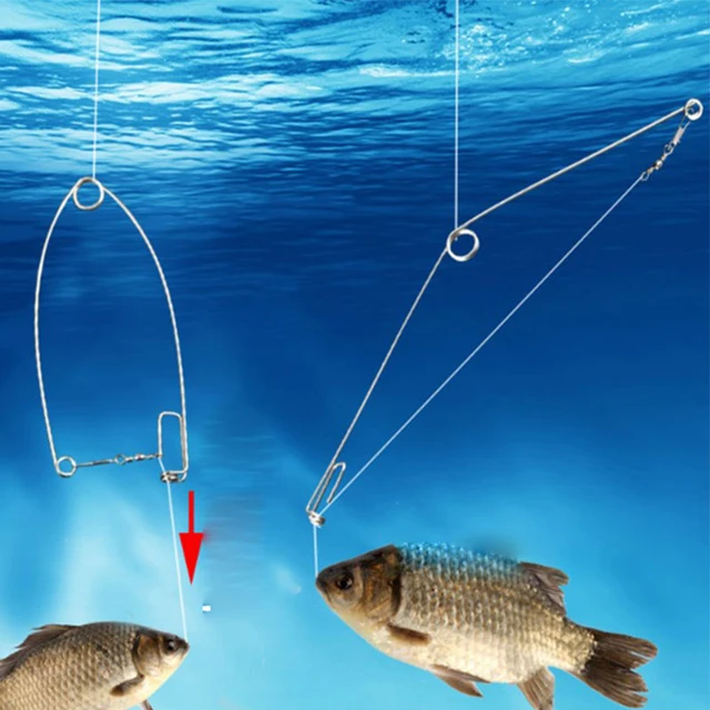 Automatic Fish Hook Reusable Prevent Escaping Automatic Fishing Gear Spring  Fish