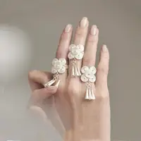 Lunastar Women  Adjustable  Rings Hmong Miao Nationality Ethnic Style Handmade Adjustable Jewelry Necklace Earrings Rings 2