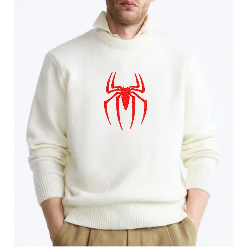 Men Spider Knitted Y2k Hip Hop Sweater Vintage Winter Unisex Casual Sweater Pullover Gothic Clothes 2000s Punk Grunge Streetwear
