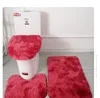 Carpet Toilet Three Piece Set, Tie Dyed Long Hair Anti Slip Foot Mat, Bathroom Water Absorption Set 3