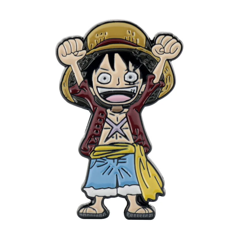 

Anime One Piece Cartoon Brooches Luffy Zoro Sanji Nami Metal Enamel Pins Emblem Brooch Backpack Collar Lapel Badges Figure Gifts