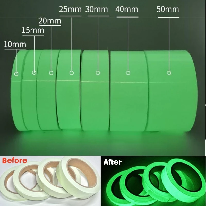 Luminous Tape 5M/3M Dark Green Self-adhesive Tape Night Vision Glow In Dark Safety Warning Security Stage Home Decoration Tapes fluorescent tape luminous tape