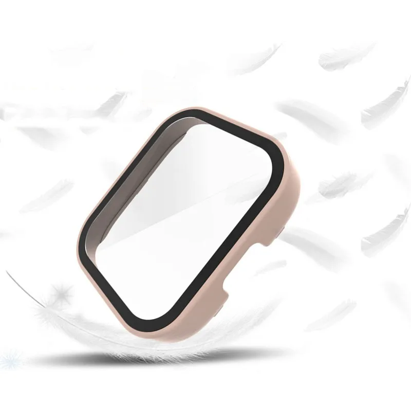  Funda protectora de pantalla para Redmi Watch 3, cobertura  completa, cubierta rígida chapada en policarbonato duro, protector de  pantalla de vidrio templado para Redmi Watch 3 Lite/Watch 3 Active (beige) 