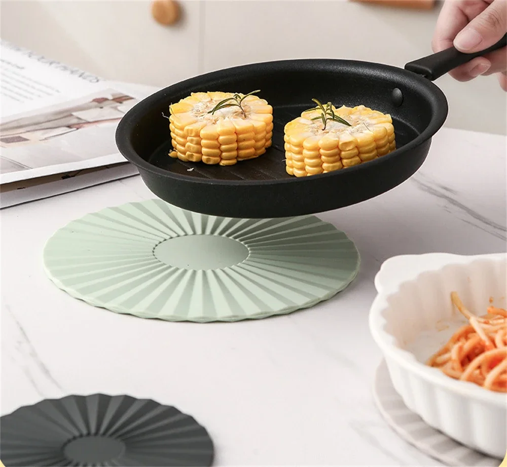 Round Heat Resistant Pot Pan Silicone Mat Non-Slip Cup Coasters Table Placemat Tea Protection Pad Kitchen Gadgets Accessories