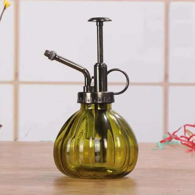 1 PC Glass Watering Can Pot Vintage Plant Mister Pressure Sprayer Retro Pumpkin Spray Bottle imitation bronze Sprinkler 2