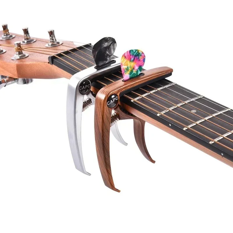 1PC Excellent Metal Guitar Capo Adjustment Clip Guitar Capo for Acoustic Electric Guitars Bass Ukulele with Picks Holder Guitar Accessories