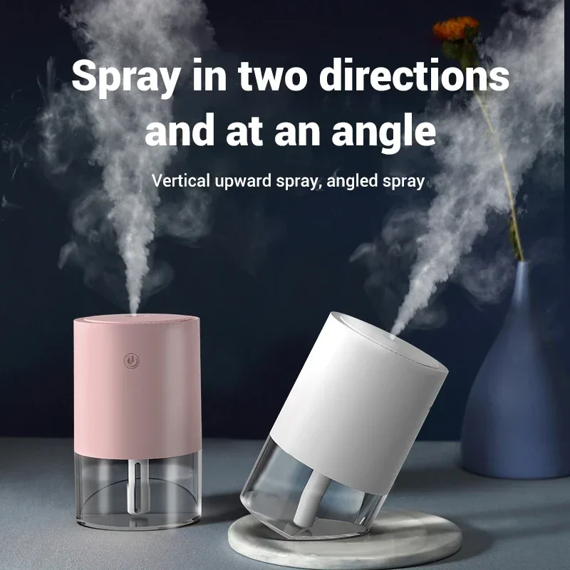 Mini Angle Adjustment USB Car Air Purifier Cool Mist Maker Aroma Diffuser for Home 350ml Ultrasonic Air Humidifier Portable