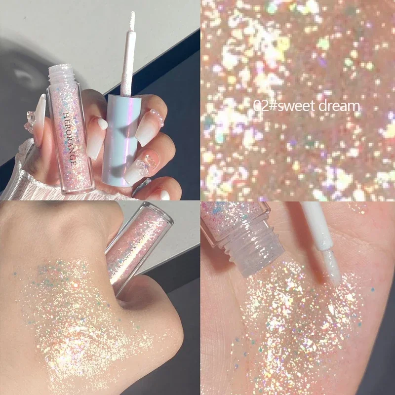Liquid eyeliner eyeshadow pencil eyeliner pencil makeup pen Glitter highlighter liquid eye shadow eyeliner durable waterproof gold shimmer shine eye silkworm pencil makeup beauty tool