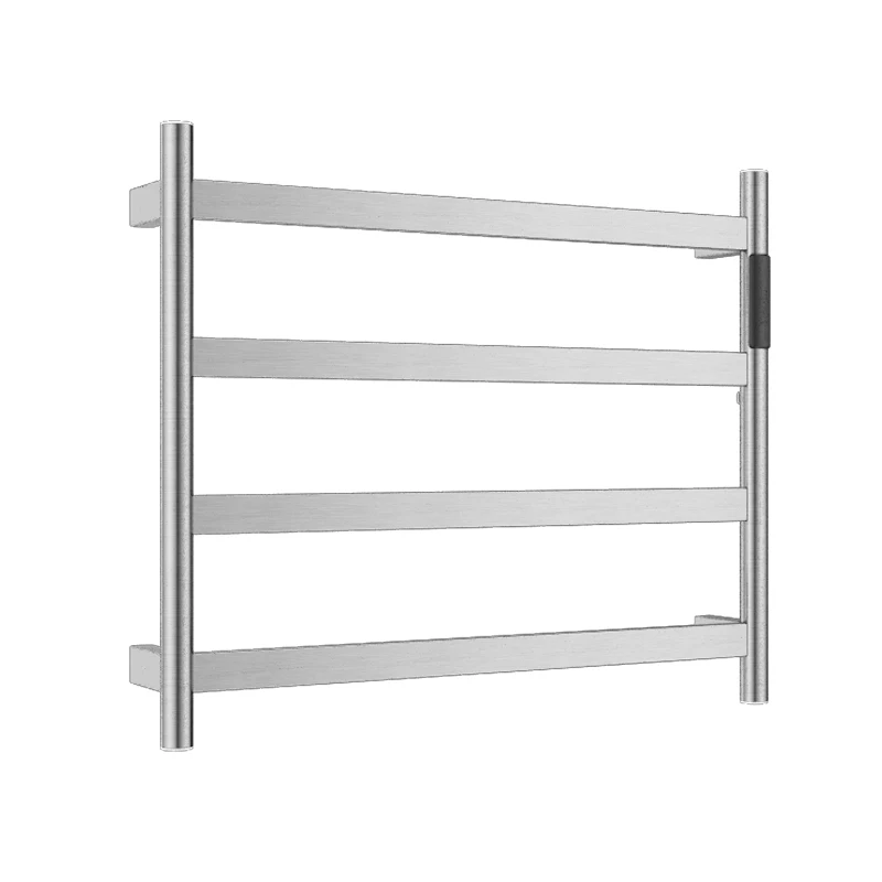 Description Picture 5 of itemHotel Brushed Wall Mount Towel Warmer Plug-in Bathroom Electric Heated Towel Drying Racks With Built-in Timer