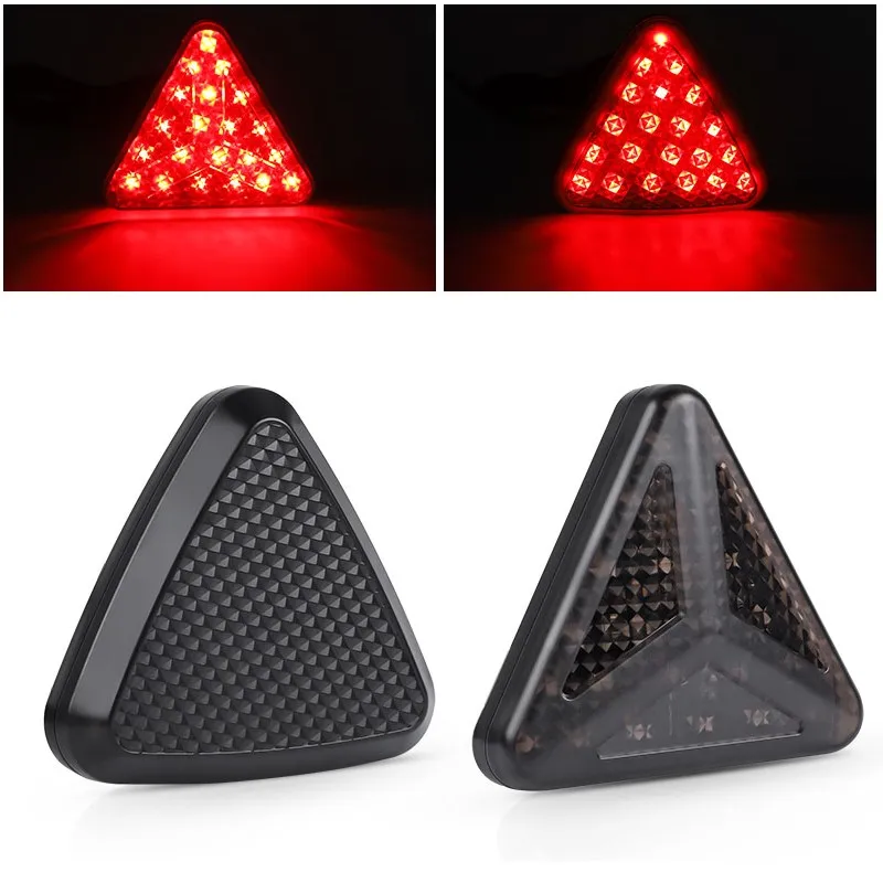 12V Terza Luce Di Stop Triangolo Fanale Posteriore Led Stop Posteriore Lampada Lampeggiante Rosso Impermeabile Per Pickup Camion Auto Motos Rimorchi S